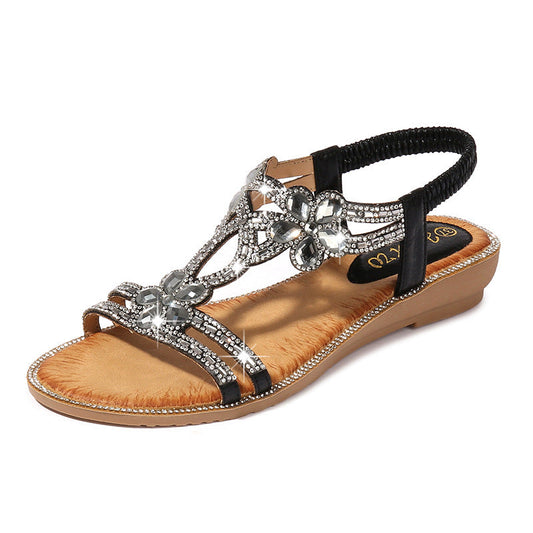 Rhinestone Flower Sandals