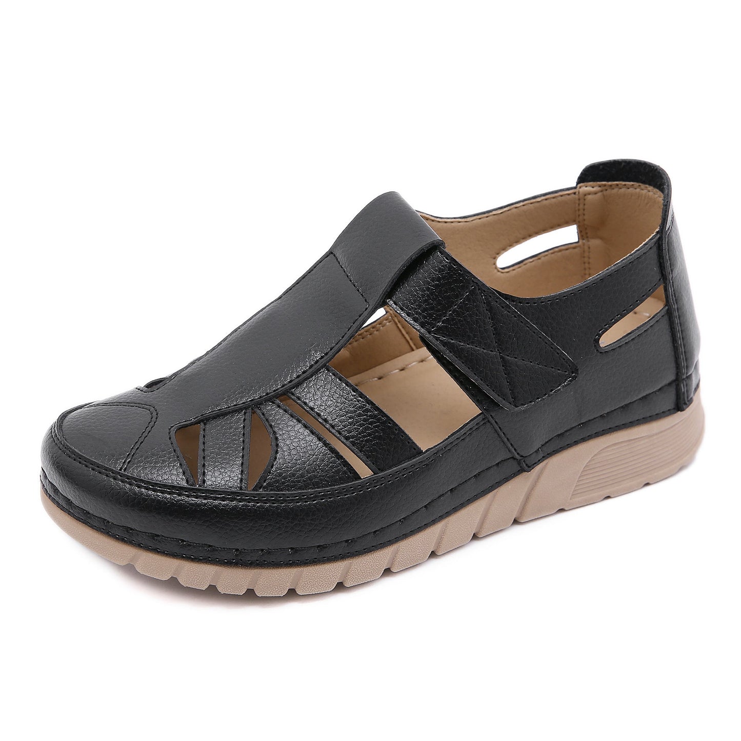 2022 Lightweight Velcro Cutout Plus Size Sandals