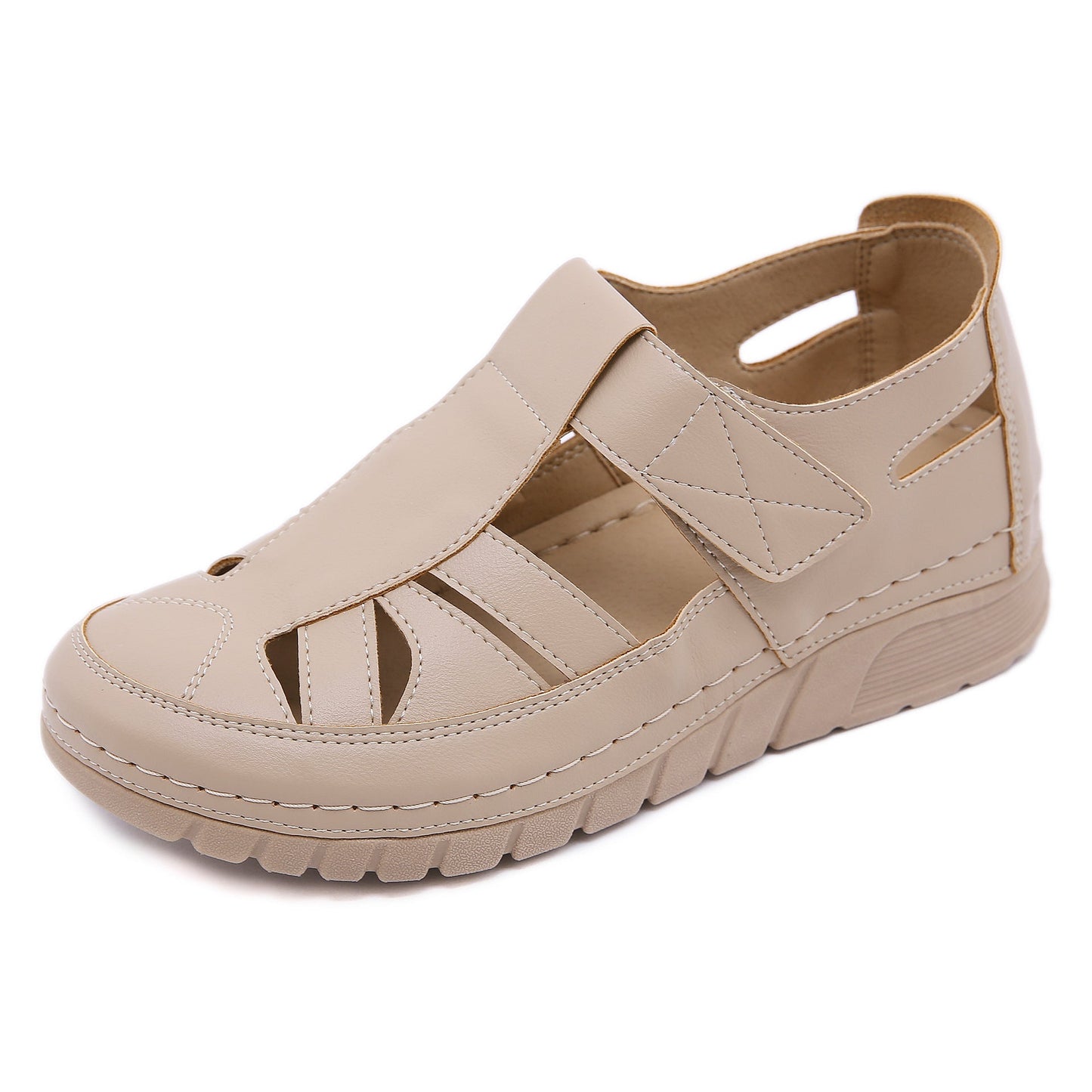 2022 Lightweight Velcro Cutout Plus Size Sandals