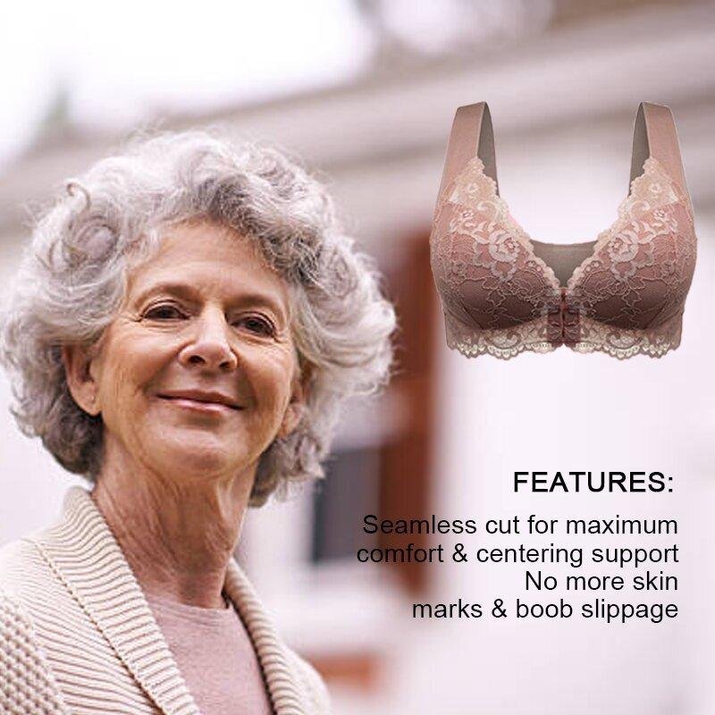 Bra For Older Women Front Closure 5d Shaping Push Up Seamless No Trace Beauty Back Sports Comfy Bra -  