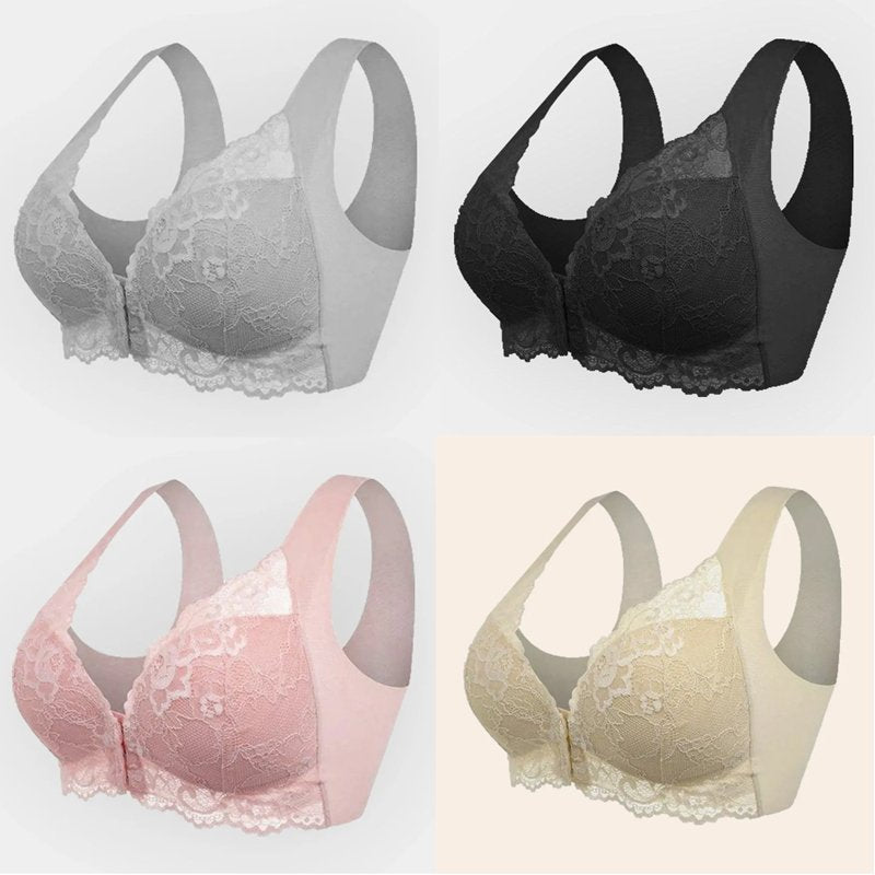 Bra For Older Women Front Closure 5d Shaping Push Up Seamless No Trace Beauty Back Sports Comfy Bra -  