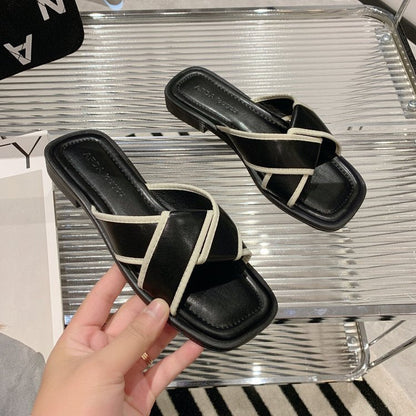 2022 Summer New Fashionable Cross Slippers