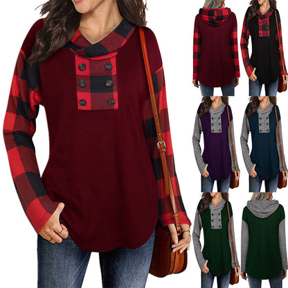 2022 New Printed Plaid Hoodie