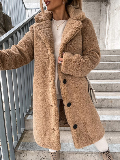 2023 Lapel Plush Long Coat