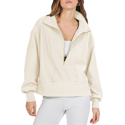 2023 New Casual Half-zip Pullover Long-sleeved Sweatshirt