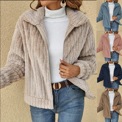 2023 New Plush Cardigan Lapel Jacket