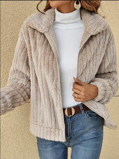 2023 New Plush Cardigan Lapel Jacket