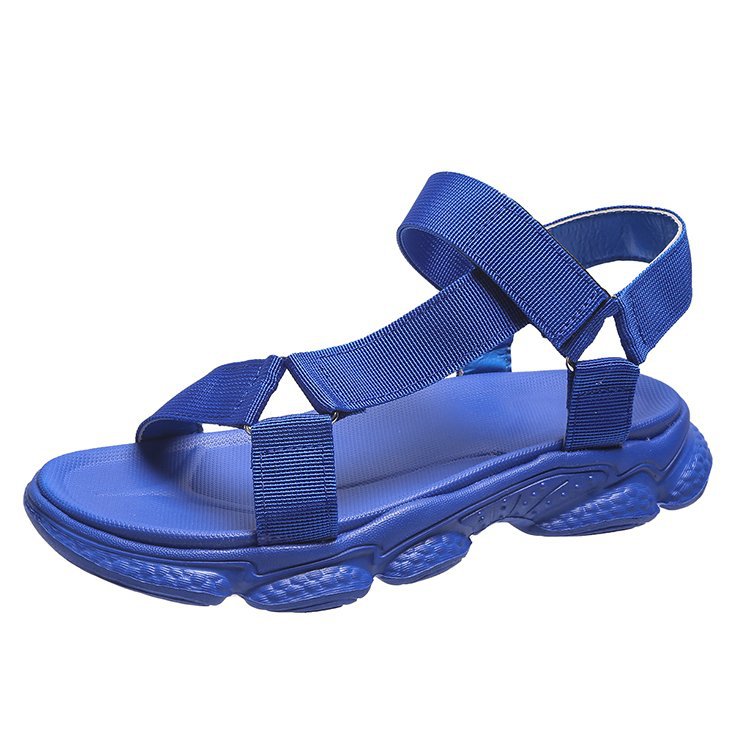 Plus Size Fashion Casual Velcro Beach Flat Fish Mouth Sandals