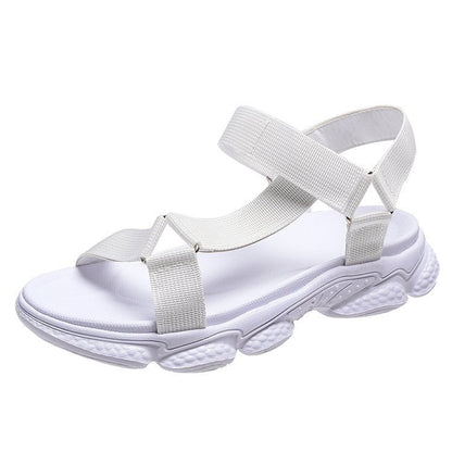 Plus Size Fashion Casual Velcro Beach Flat Fish Mouth Sandals